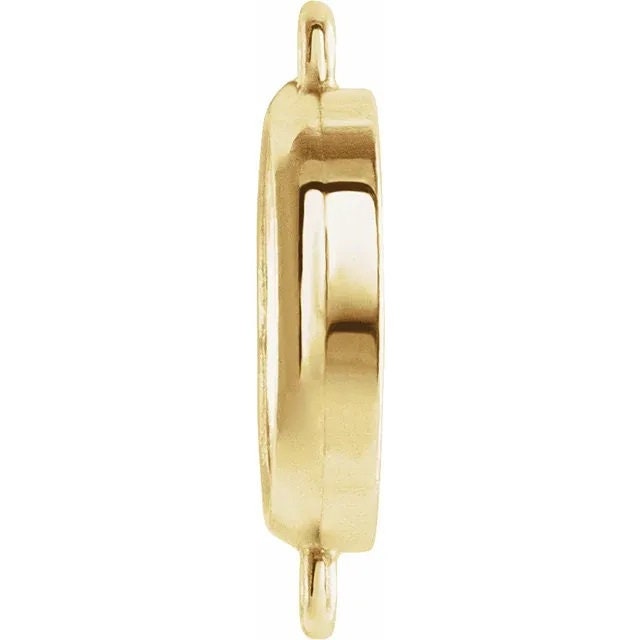 14K Yellow or White Gold 9x7 mm Oval Bezel-Set Link
