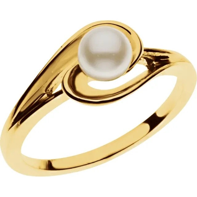 Pearl ring setting, in Sterling Silver or 14k Gold, available also set with Akoya Pearl