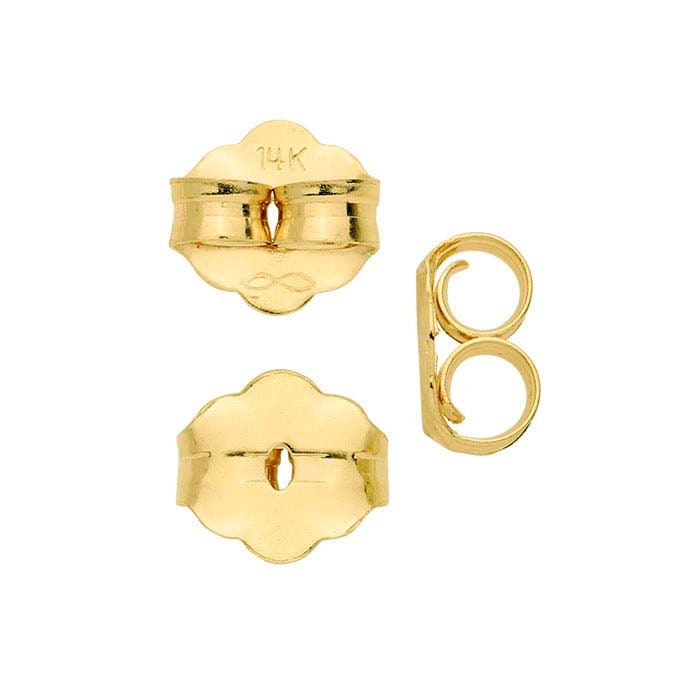 14K Gold Friction Ear Nut Pair yellow