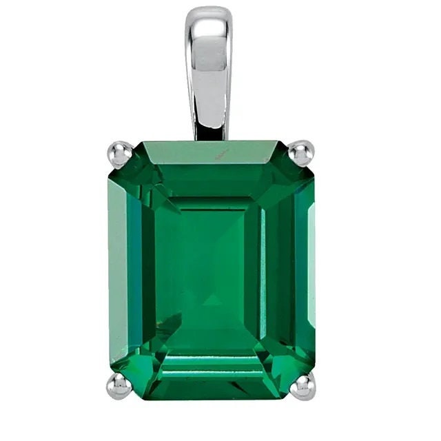 Emerald 4-Prong Vintage-Inspired Scroll Pendant Mounting, in 925 Sterling Silver, 14k YG or 14k WG, 14k RG