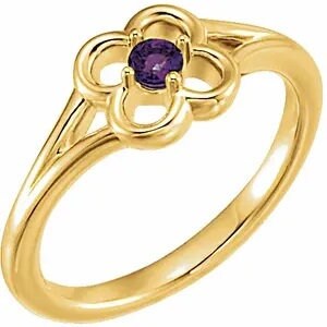 Kids Flower ring Setting in Sterling Silver or 14k Gold, size 2 to size 5 available.