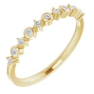 14K 1/10 CTW Natural Diamond Ring, choose yellow gold, rose gold, or white gold, custom sizing available