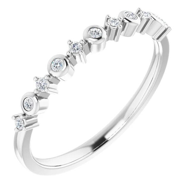 14K 1/10 CTW Natural Diamond Ring, choose yellow gold, rose gold, or white gold, custom sizing available