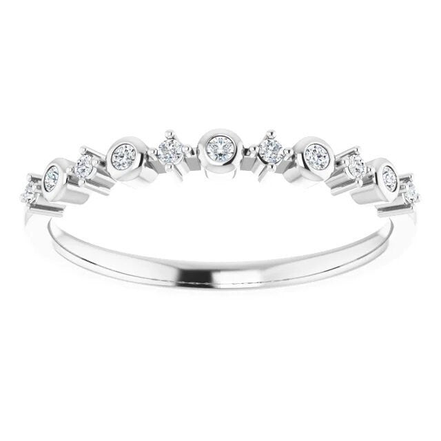 14K 1/10 CTW Natural Diamond Ring, choose yellow gold, rose gold, or white gold, custom sizing available