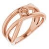 Round Ring Mounting In Sterling Silver, or 14k Gold, customize for setting size, ring size and previous metals