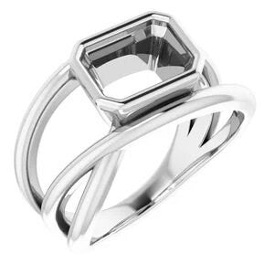 Round Ring Mounting In Sterling Silver, or 14k Gold, customize for setting size, ring size and previous metals