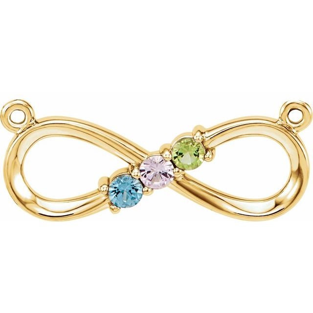 3-Stone Infinity-Inspired Pendant Mounting available in Sterling Silver and 14k gold