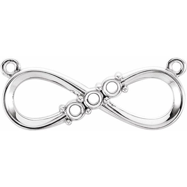 3-Stone Infinity-Inspired Pendant Mounting available in Sterling Silver and 14k gold