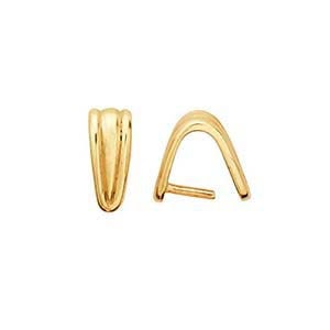 14K White or Yellow Gold Corrugated Pinch Bail