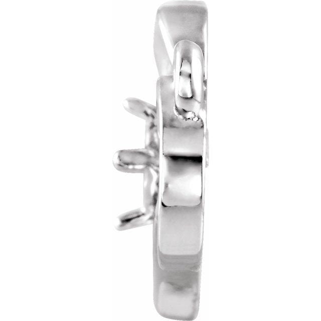 Accented Infinity-Inspired Heart Necklace Center Mounting available in 14k Gold, white Gold, or Sterling Silver