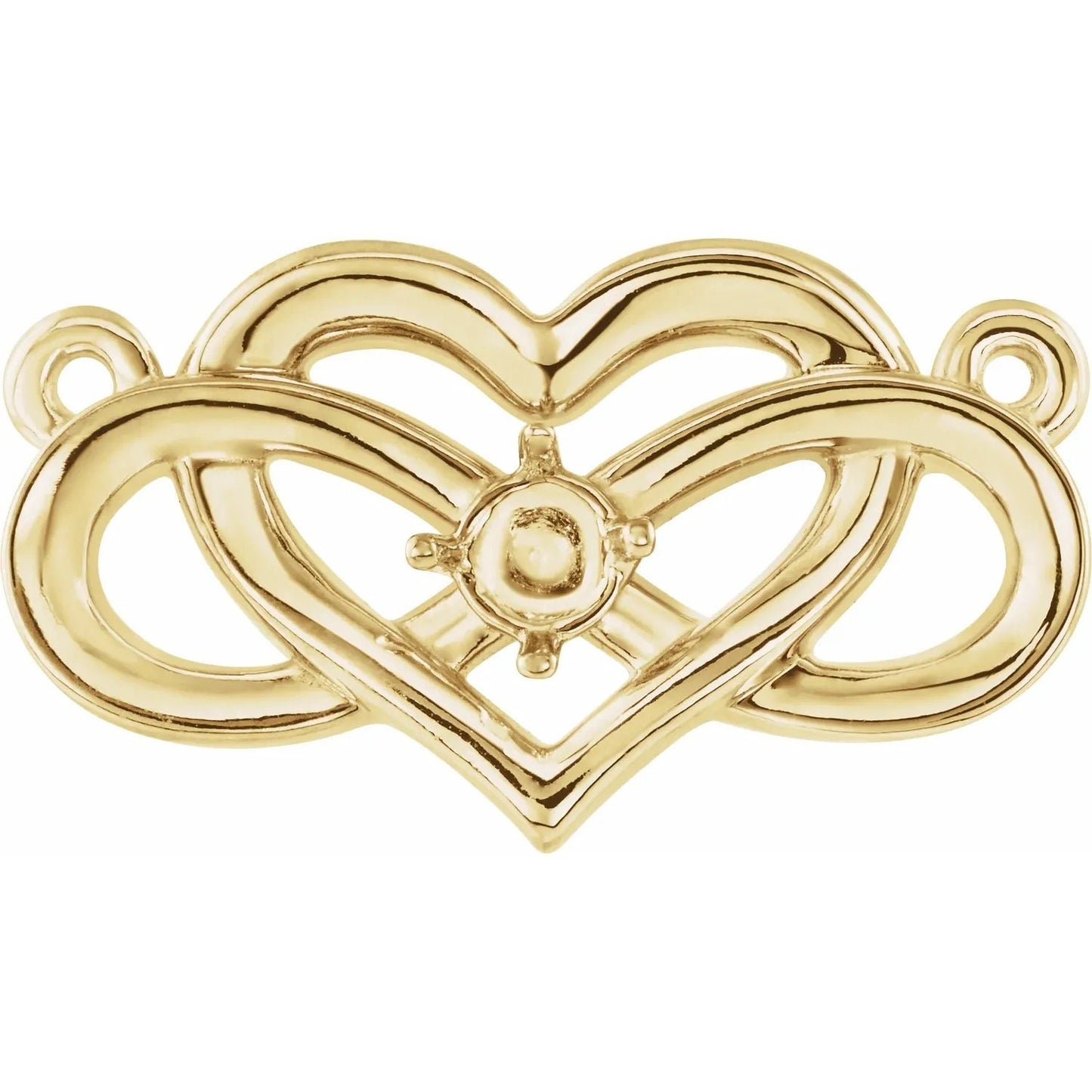 Accented Infinity-Inspired Heart Necklace Center Mounting available in 14k Gold, white Gold, or Sterling Silver