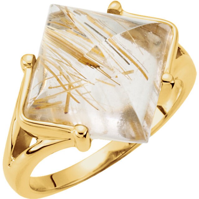 Sterling Silver or 14k Yellow Gold 12x12mm Square Cabochon Ring Mounting