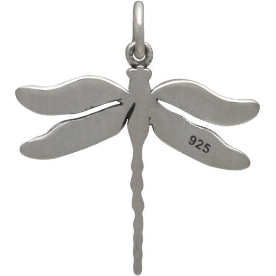 Sterling Silver Large Detailed Dragonfly Charm 24x20mm