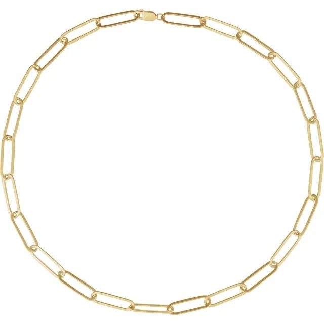 14K Yellow Gold-Filled 6.2 mm Elongated Link Cable 18" Chain or Bracelet
