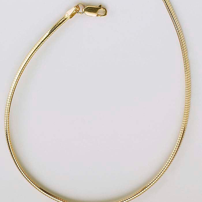 14K Yellow Gold Omega Neck Chain, in 3, and 4 mm width