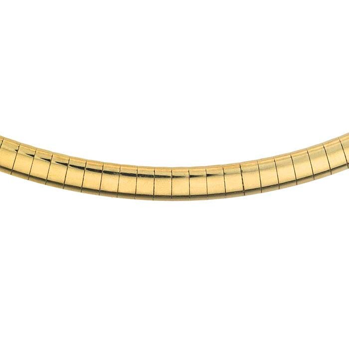 14K Yellow Gold Omega Neck Chain, in 3, and 4 mm width