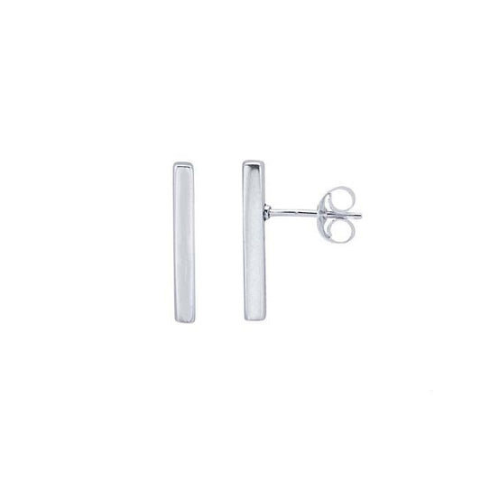 Sterling Silver Rectangle Bar Post Earrings