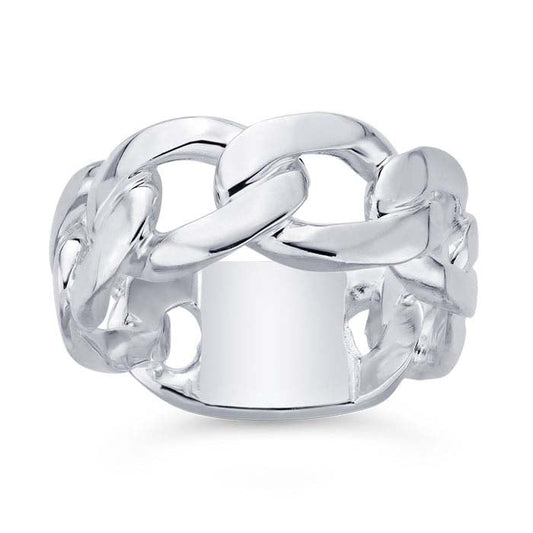 Sterling Silver Curb Chain Ring