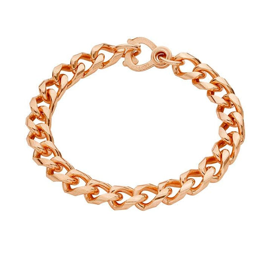Copper Lacquered Diamond-Cut Curb Bracelet, 8inch