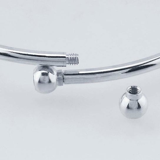 Sterling Silver Bypass Cuff Bracelet with Threaded Ball Ends