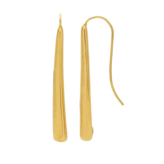 14K Yellow Gold Electroform Long Drop Earrings