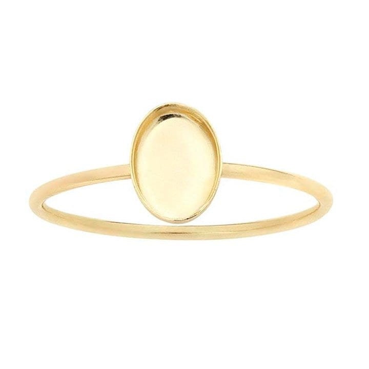 14/20 yellow gold-filled  oval cabochon ring mounting, choose setting and ring size