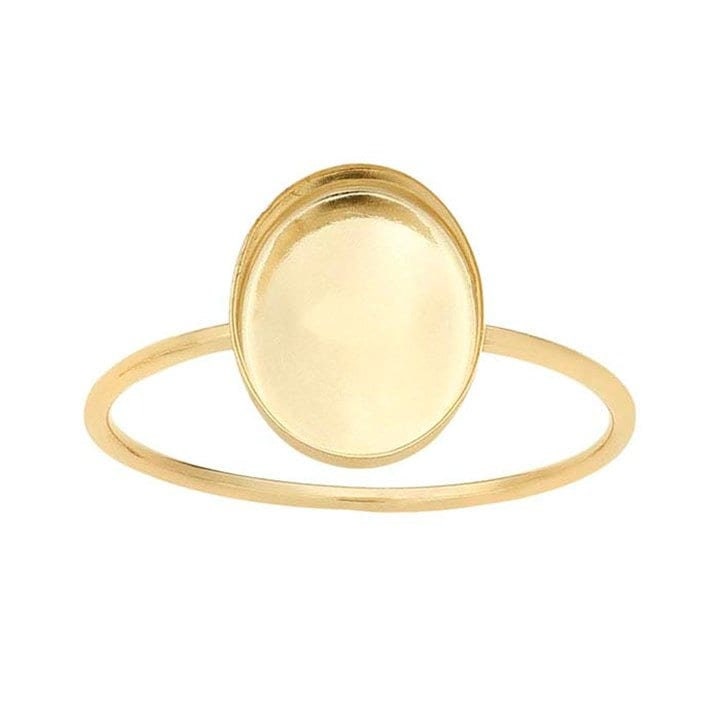 14/20 yellow gold-filled  oval cabochon ring mounting, choose setting and ring size