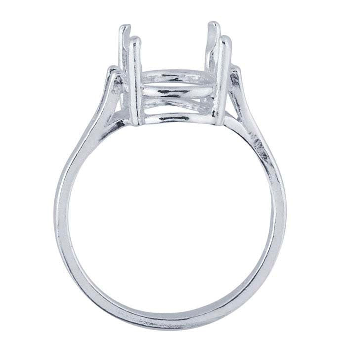 Sterling Silver ReadySet™ Oval Ring Mounting available in different mounting sizes, ring sz 7