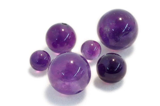 Amethyst half-drilled beads, select your size