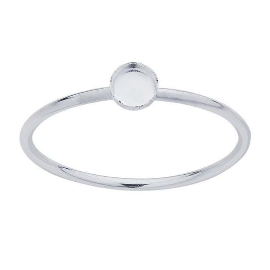 Sterling silver round cabochon ring mounting, choose your size