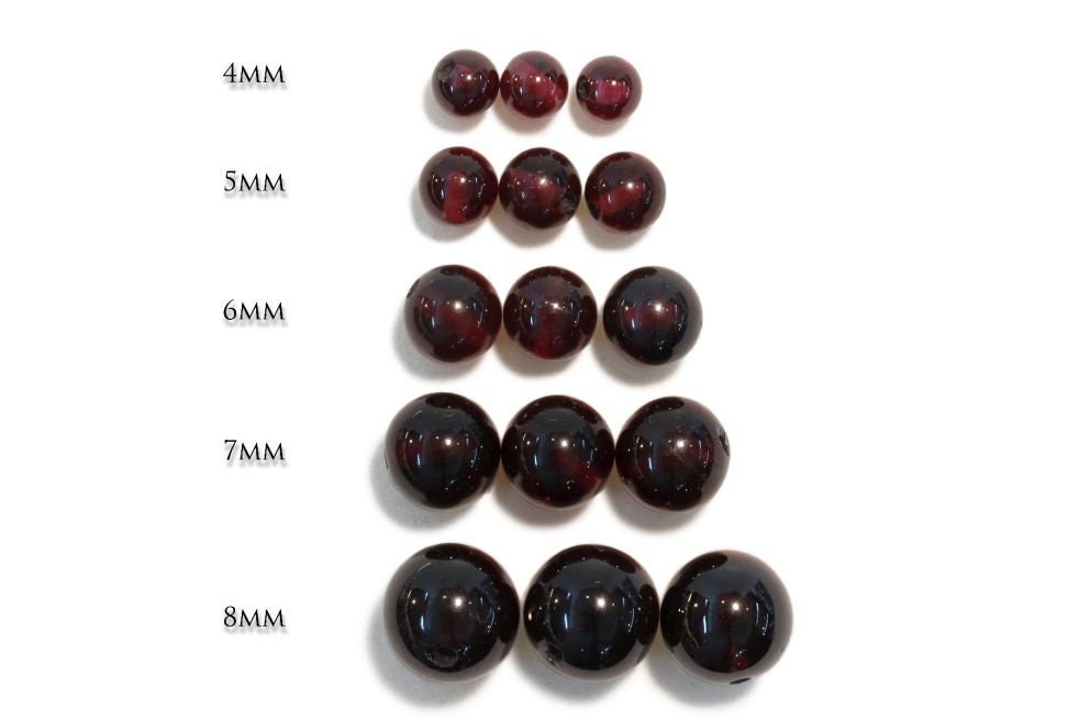 Garnet half-drilled beads. select your size. sold single bead