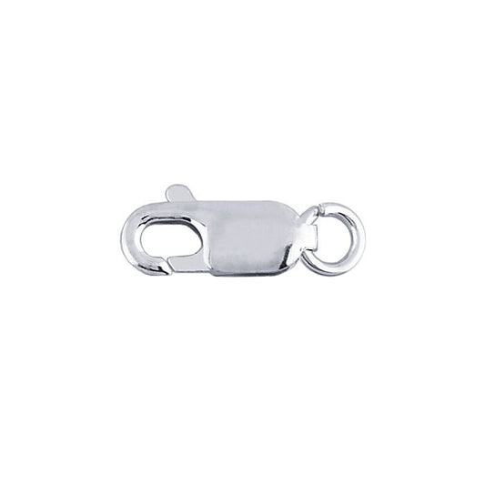 1 Sterling Silver Oval Lobster Clasp, with open ring, choose your size