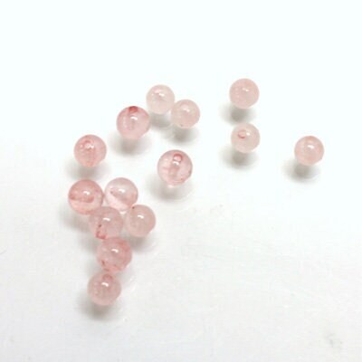 Half drilled natural rose quartz beads, sold by the pair