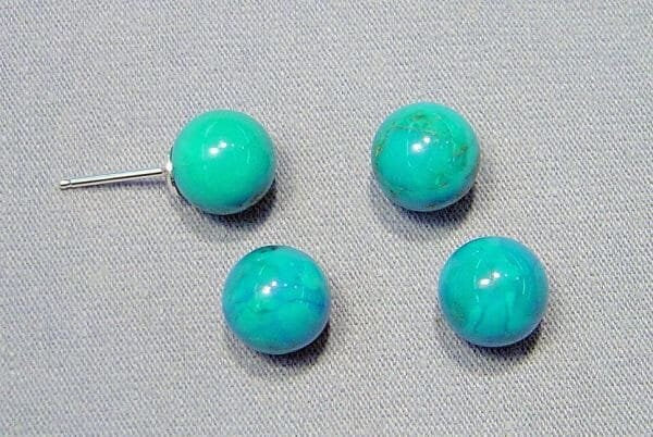 Turquoise half-drilled beads, select your size. sold as single bead.