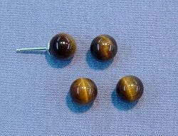 Tigereye Half-drilled Beads, select your size. Sold in pairs only.