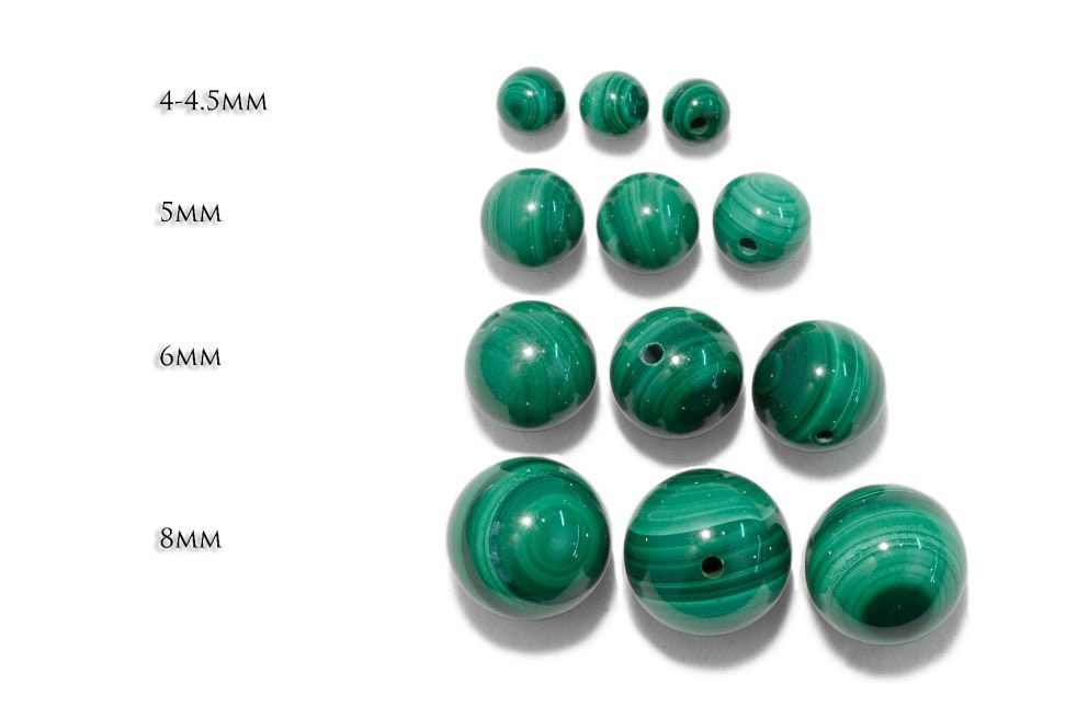 Malachite Half-drilled Beads, select your size. Sold as single bead.