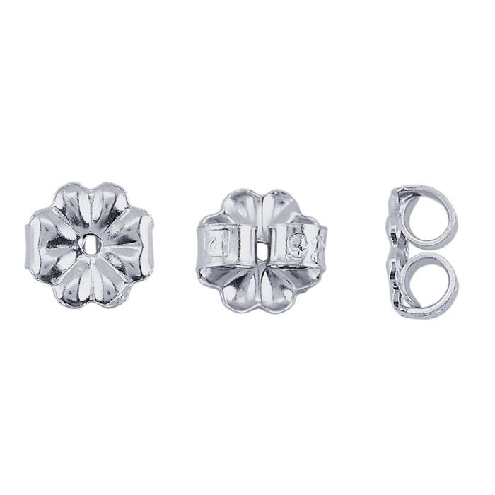 Sterling Silver 5.5mm Medium-Weight Friction Ear Nuts, 10pcs.