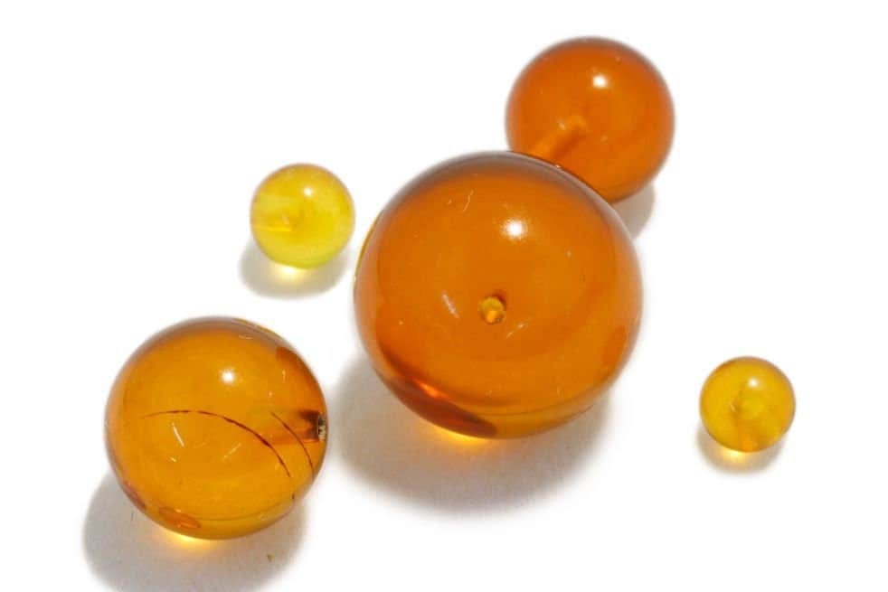 Amber half-drilled bead, select your size