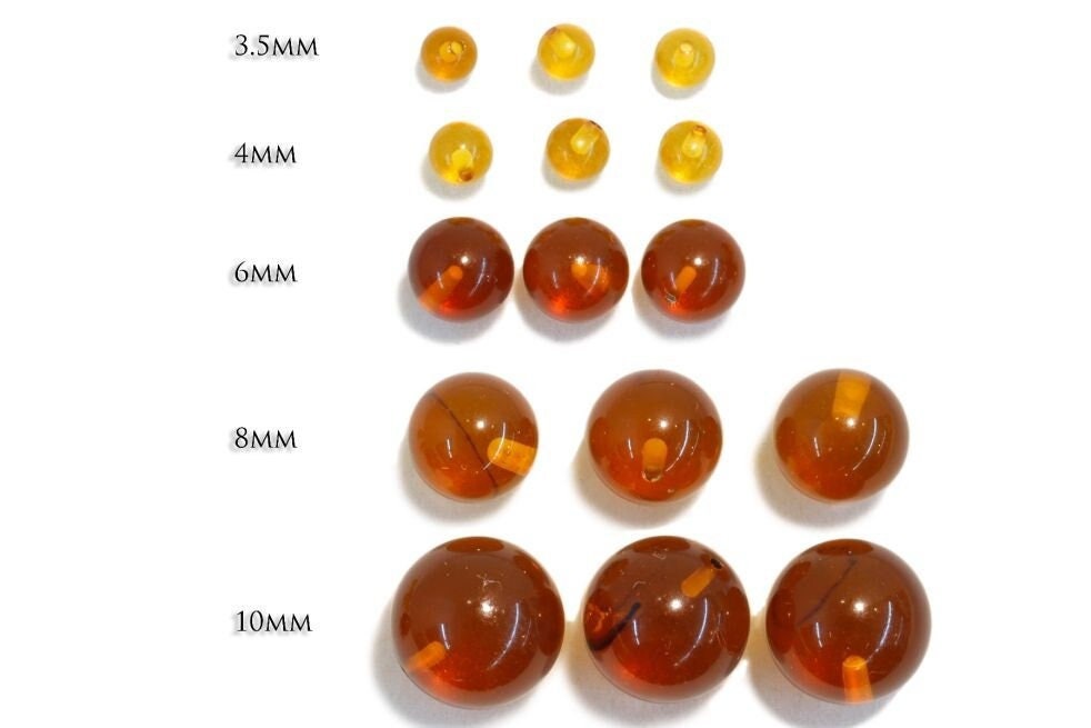 Amber half-drilled bead, select your size