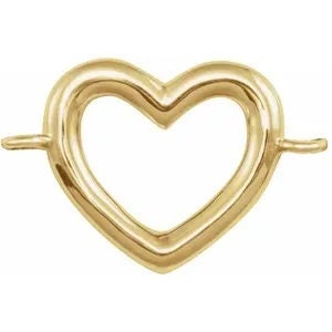 12.1x8 mm Heart Link available in 10k rose gold, 10k white gold and Sterling Silver