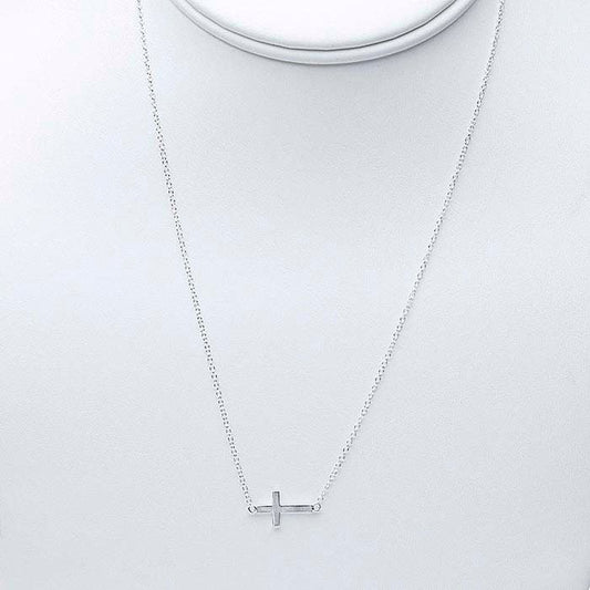 Sterling Silver Cross Festoon Necklace