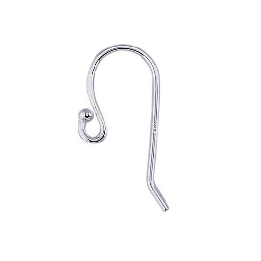 Sterling silver ear wire with loop and ball end