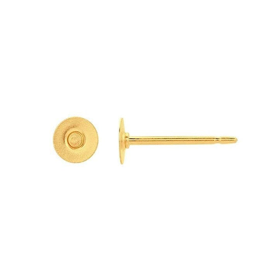 14/20 yellow gold-filled ear post with pad, 3 sizes available