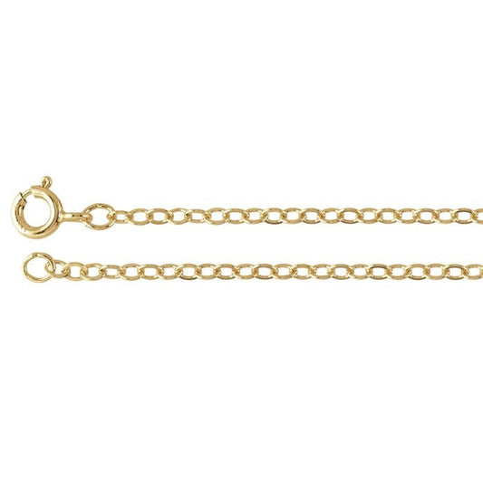 14/20 Yellow Gold-Filled 1.5mm Rolo Chain Necklace, select your length.