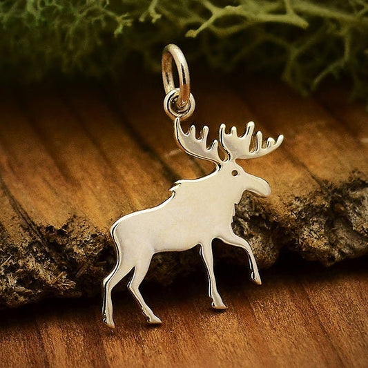 Sterling silver moose charm 21x19mm