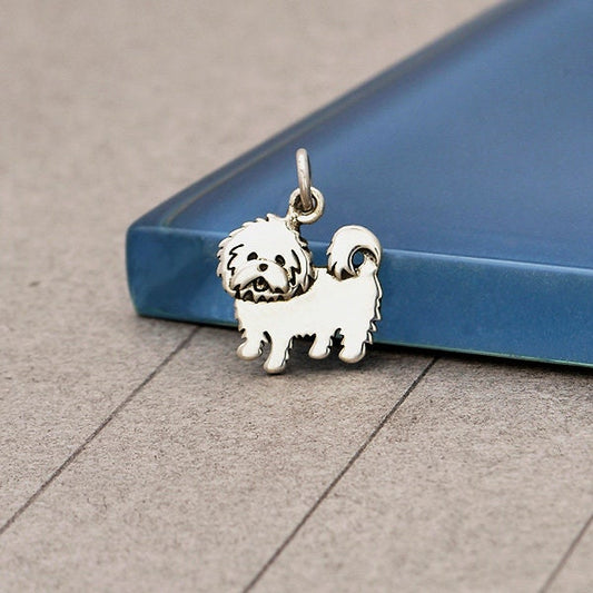 Sterling Silver Maltese Dog Charm