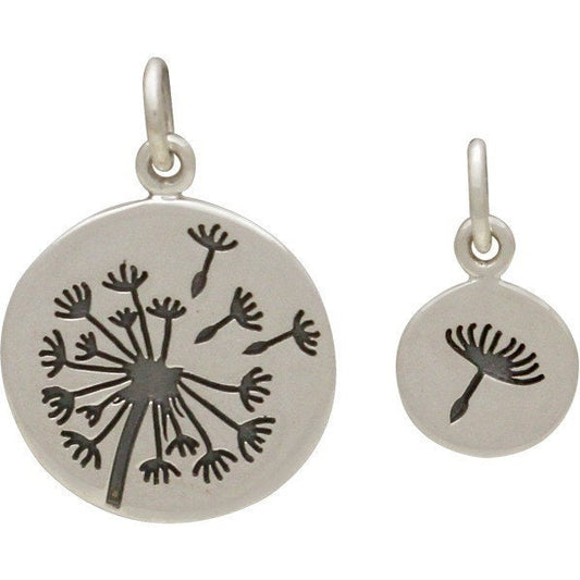 Sterling Silver Dandelion Charm - Set