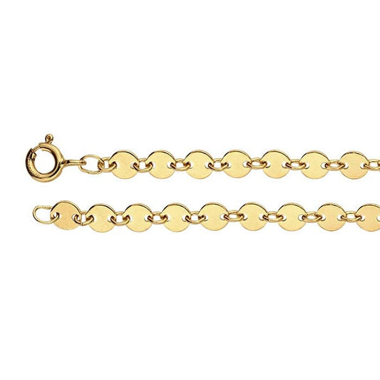 14/20 Yellow Gold-Filled 4.1mm Flat Circle Link Chain Necklace, 18 & 20 inch