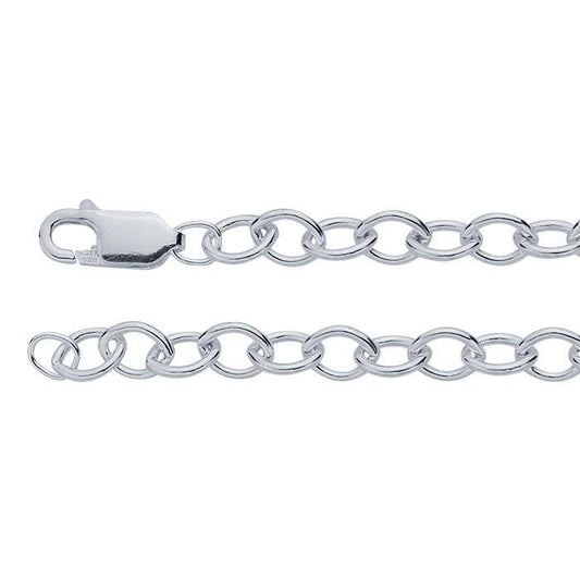 Sterling Silver Oval Cable Chain Bracelet