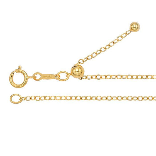 14/20 Yellow Gold-Filled 1.7mm Cable Chain Necklace, Adjustable